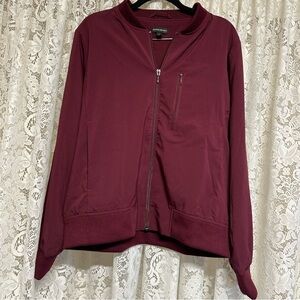 Banana Republic Burgendy Flyweight Bomber Full Zip Jacket